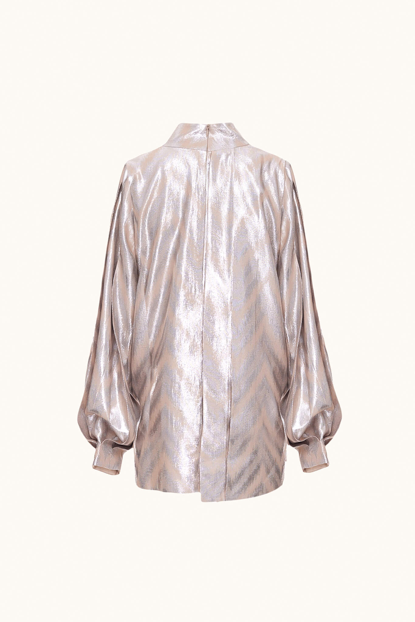 Metallic silver silk dress - EPUZER.COM